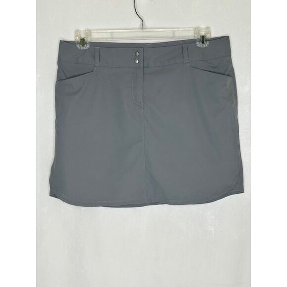 Adidas 3 stripe silver light gray athletic golf skort women's size 12 - Picture 1 of 7